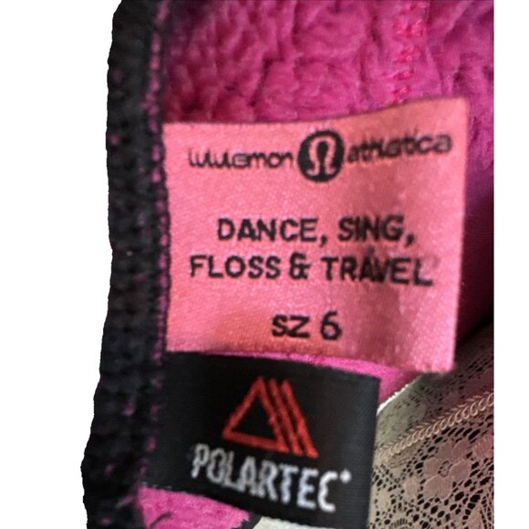 lululemon polartec black & hot pink fleece lined jacket size 6 running dance - Picture 13 of 14